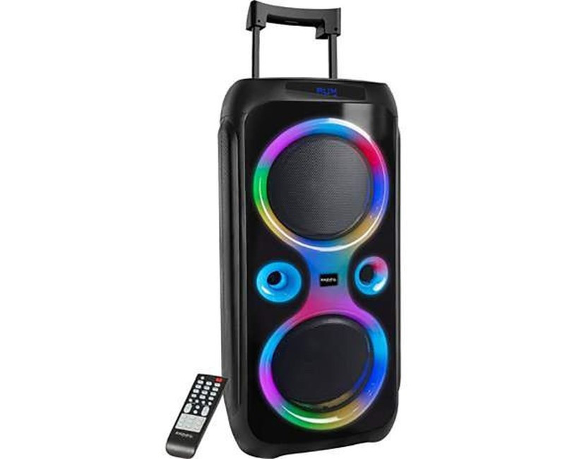 Professional Battery Speaker System With Wireless Microphone Good For Discos-Black