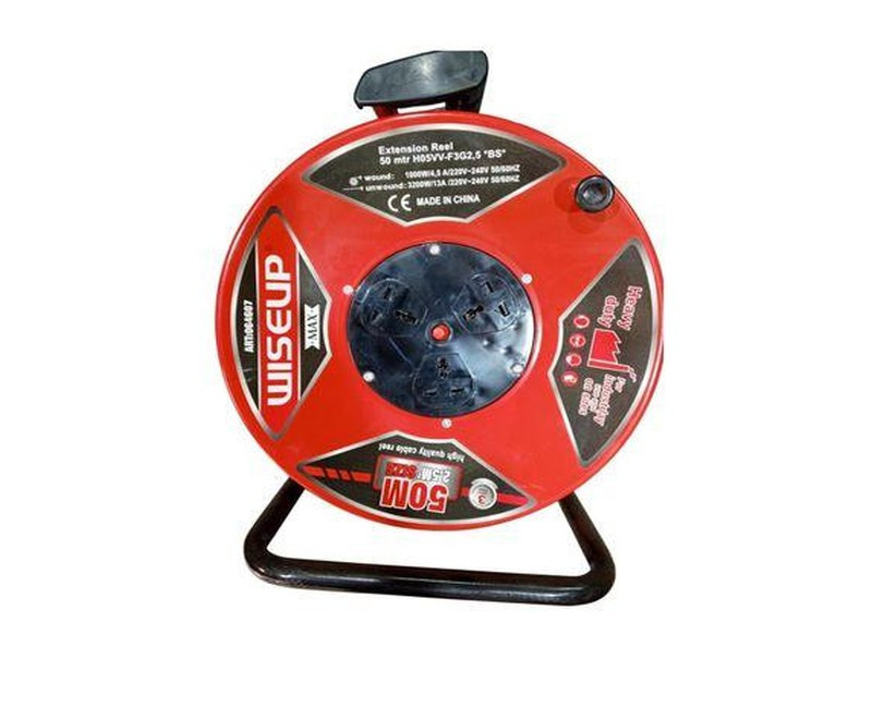 Heavy Duty Extension Reel 2.5mm Industrial Electric Power Cable 2.5mm - Red/Black