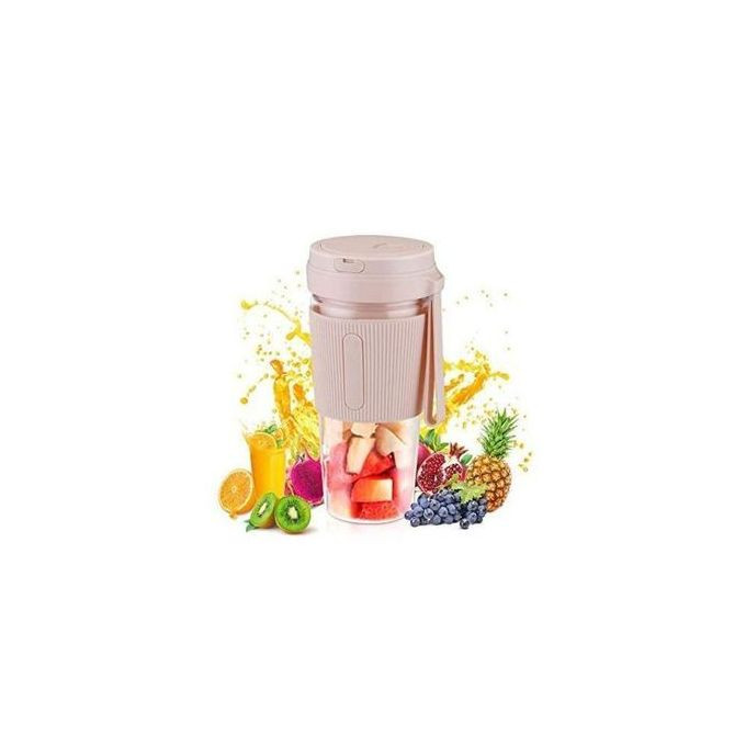 Rechargeable Portable Mini Blender 300ml Personal Smoothie Maker Jucier Cup USB Handheld Fruit Mixer Machine For Home Office Sports - Pink