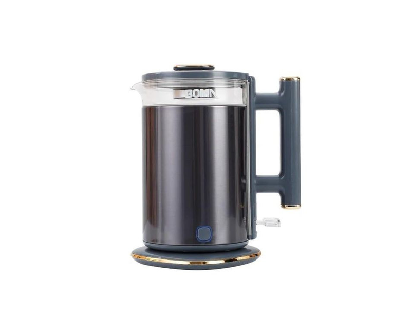 1.7 liter Retro Electric Kettle With Keep Warm Function, Stainless Steel & Glass Body, Double Wall Design, Hot Water Kettle With Auto Shut-Off And Boil Dry Protection Induction Drinking Water Boiling Pot- Black Boma