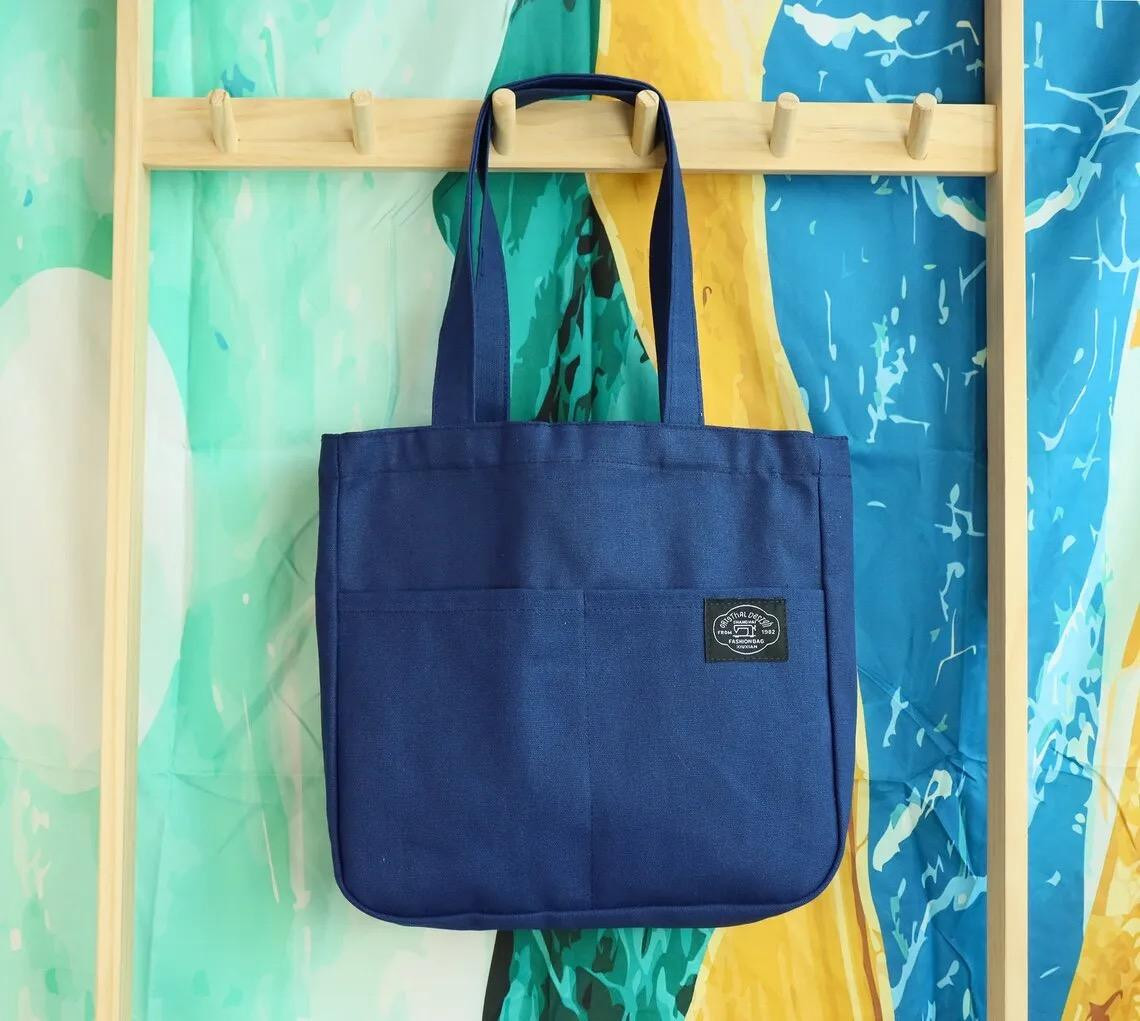 Women's Shoulder Bag Canvas Tote Bag Women's HandBag - Blue