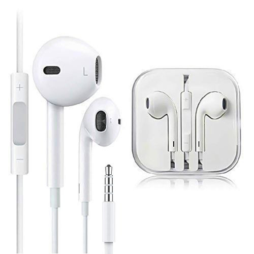 Universal Headset Earphone With Mic Adjustable Volume - White
