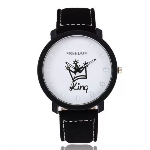 King Men's Leather Watch - Black