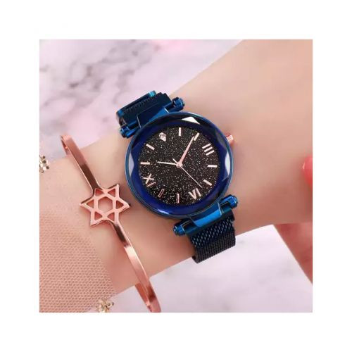 Ladies Wrist Watch + Bracelet Set - Blue