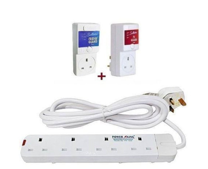 Bundle Of TV Guard Fridge Guard Extension Cable 4Ways- White