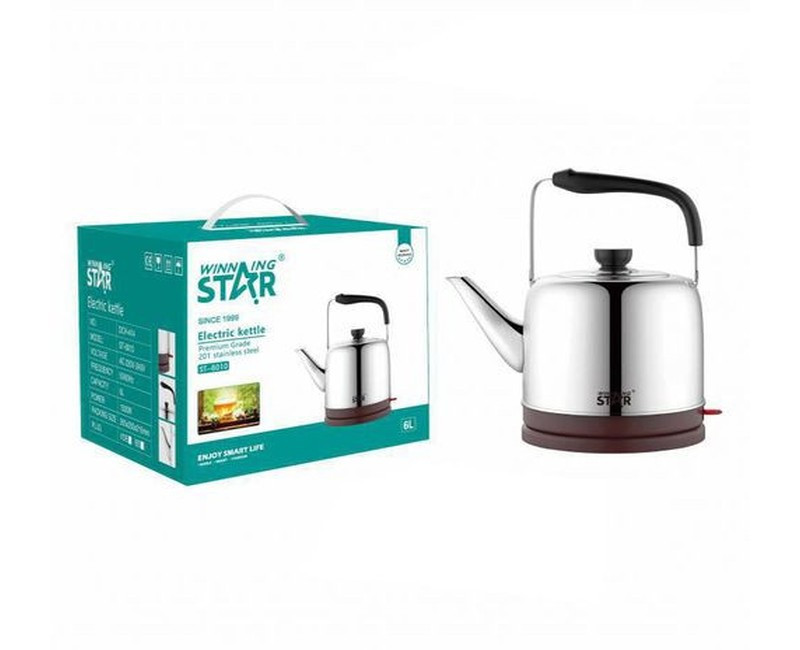 6 Liters Fast Boiling Stainless Steel Electric Kettle-Silver