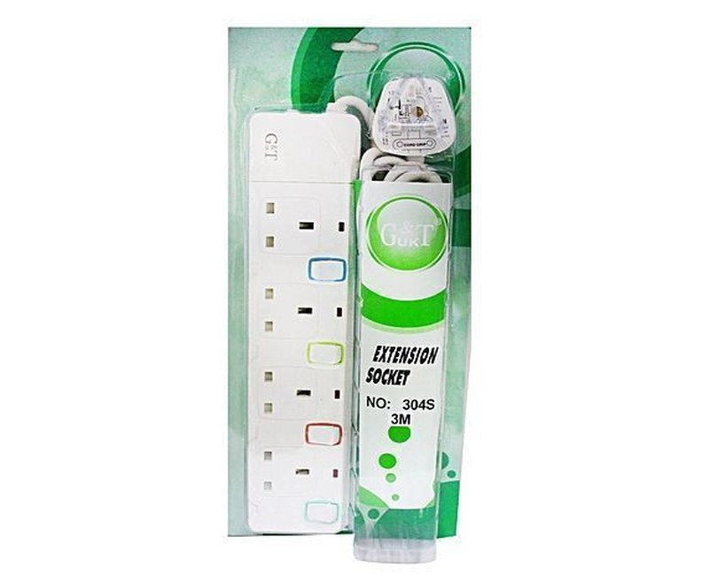 G&T 13A 4 Way Extension Socket - White