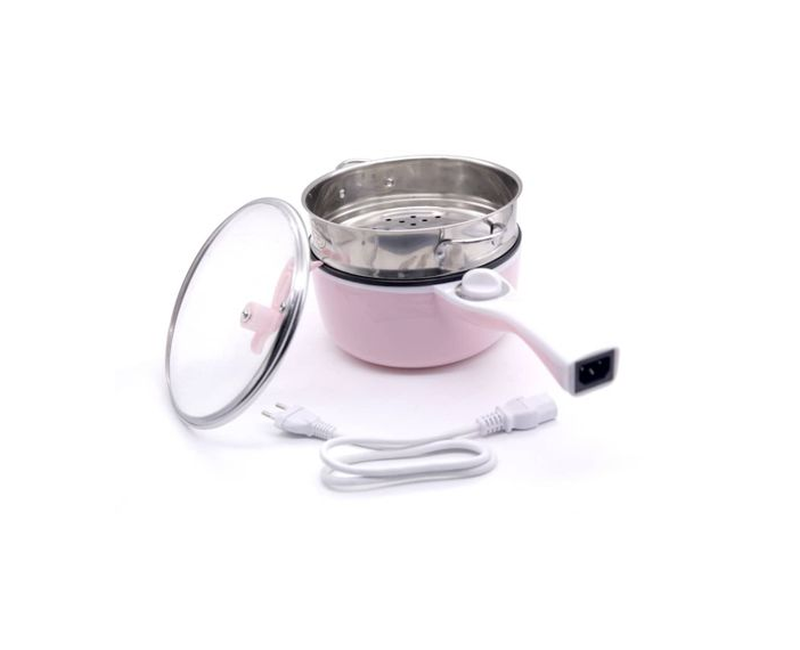 Electric Steaming,Boiling, Frying Pan Saucepans,1.6 Litres-Pink
