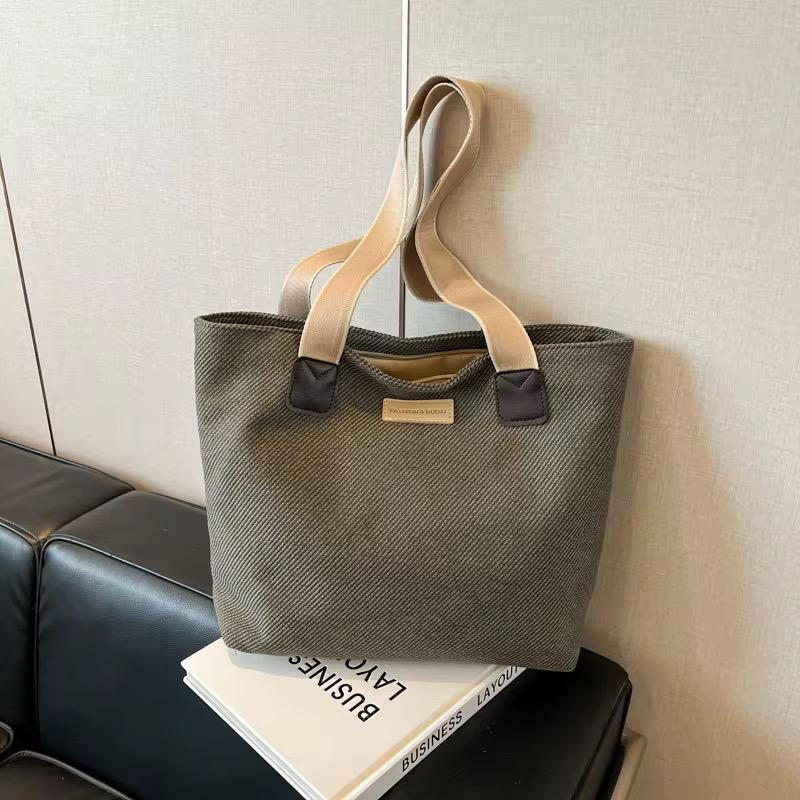 Ladies Woolen Shopping Bag Tote Bag Women's Hand Bag Girls Shoulder Bag - Green