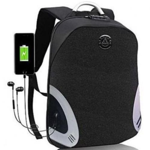 High Quality USB Anti Theft Backpack - black