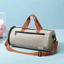 Training Duffel Gym Bag with Shoe Compartment Waterproof Fashion Women Men Sports Fitness Bag - beige