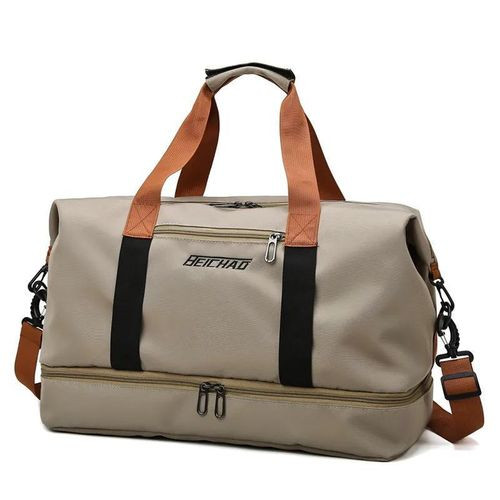 Unisex Duffel Bag Travel Overnight Carry Bag Gym Bag Sports Bag -brown