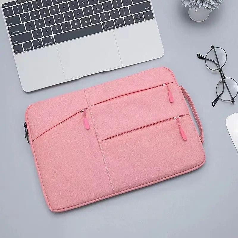 15.6 Inch Laptop Sleeve Case Waterproof Pouch Computer Handbag for MacBook, HP, Lenovo - pink