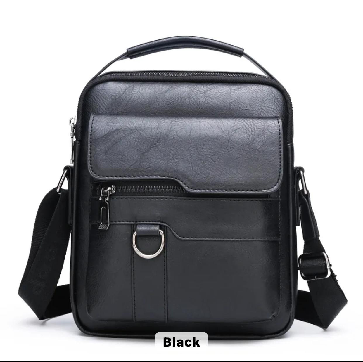Men’s Shoulder Bag Leather Bag Crossbody Bag - black