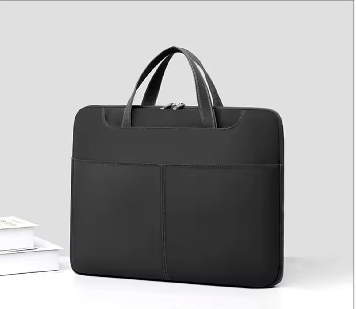 High Quality Portable Business Briefcase Waterproof Laptop Bag for MacBook, Hp, Lenovo - black