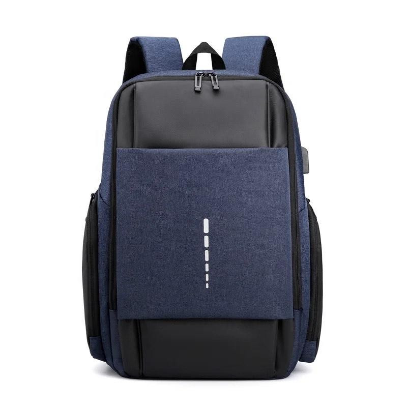 USB Waterproof Computer Laptop Bags Backpacks - Blue