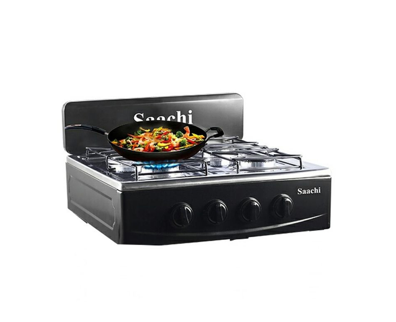 4 Burner Gas Table Top Cooker Burner Stove, Black. Saachi