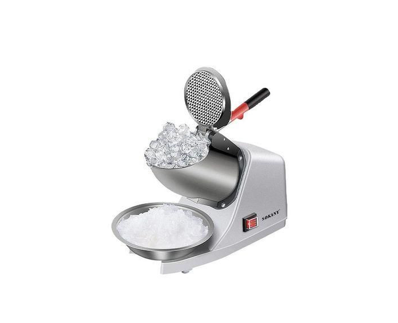 Electric Ice Crusher Machine Electric Shaved Ice Grill Machine Smoothie Machine for Home and Commercial Us- Silver Sokany