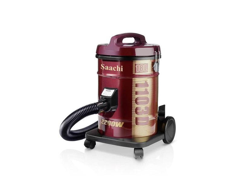 Canister Vacuum Cleaner With Dual Cyclonic System 18 Litres- Maroon Saachi