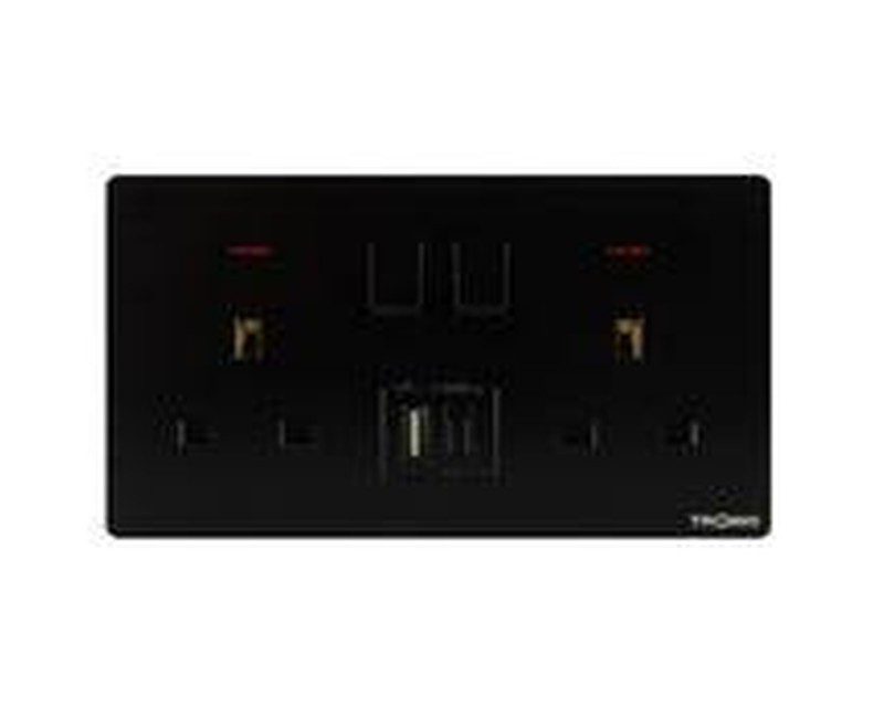 SOCKET 2GANG 13A UN USB TD 5213-UN-UB-GY