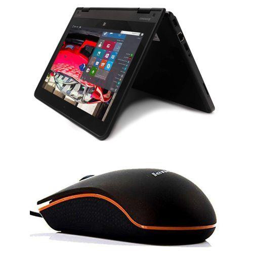 Lenovo ThinkPad 2 in 1 Touchscreen 11.6"Mini Laptop,Celeron,4GB,128GB SSD plus Free Mouse- Black, Refurbished