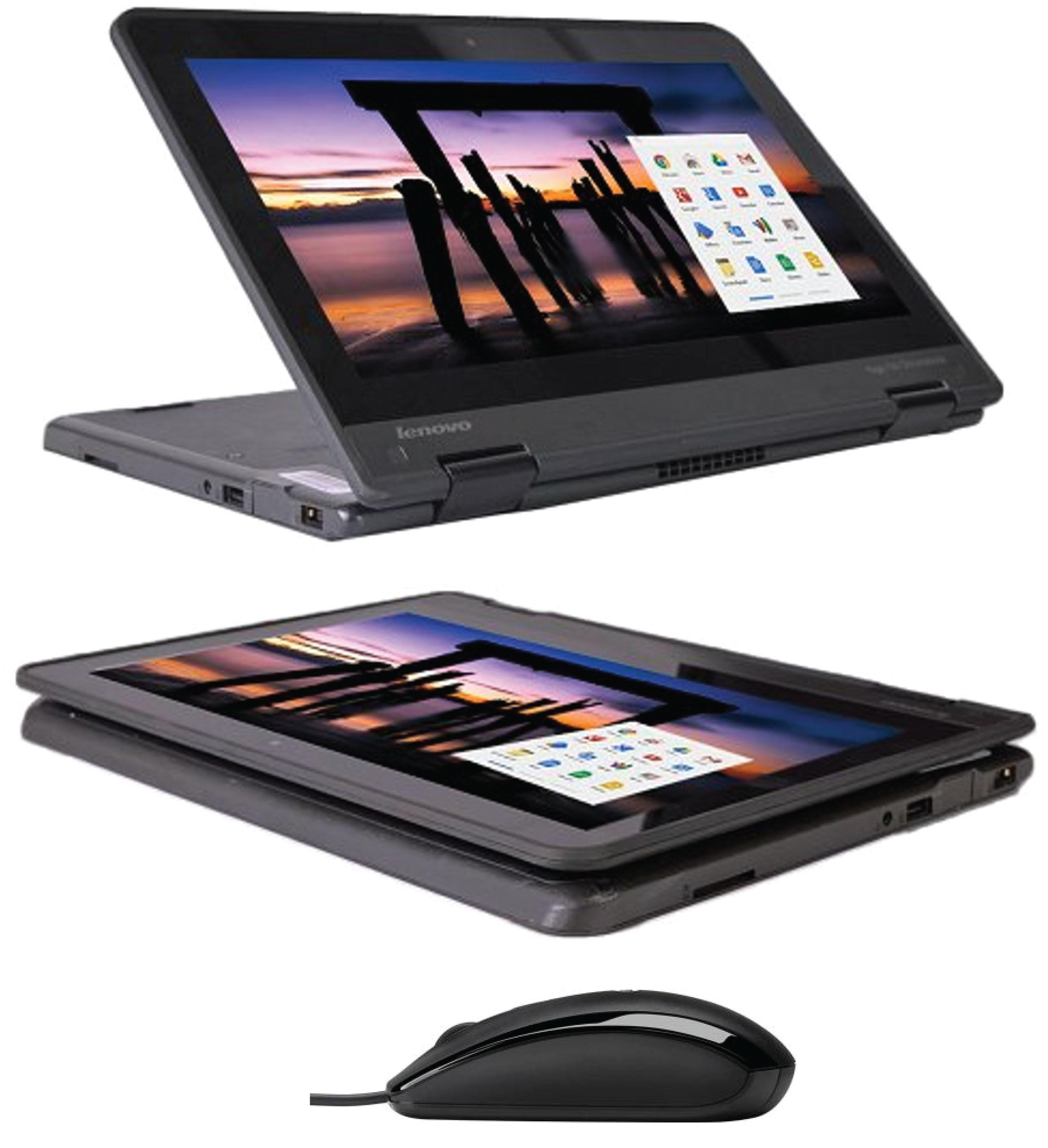 Lenovo ThinkPad Yoga 2 in 1(Tablet and Laptop) Touchscreen 11.6"Mini Laptop,Celeron,4GB,128GB SSD plus Free Mouse- Black, Renewed