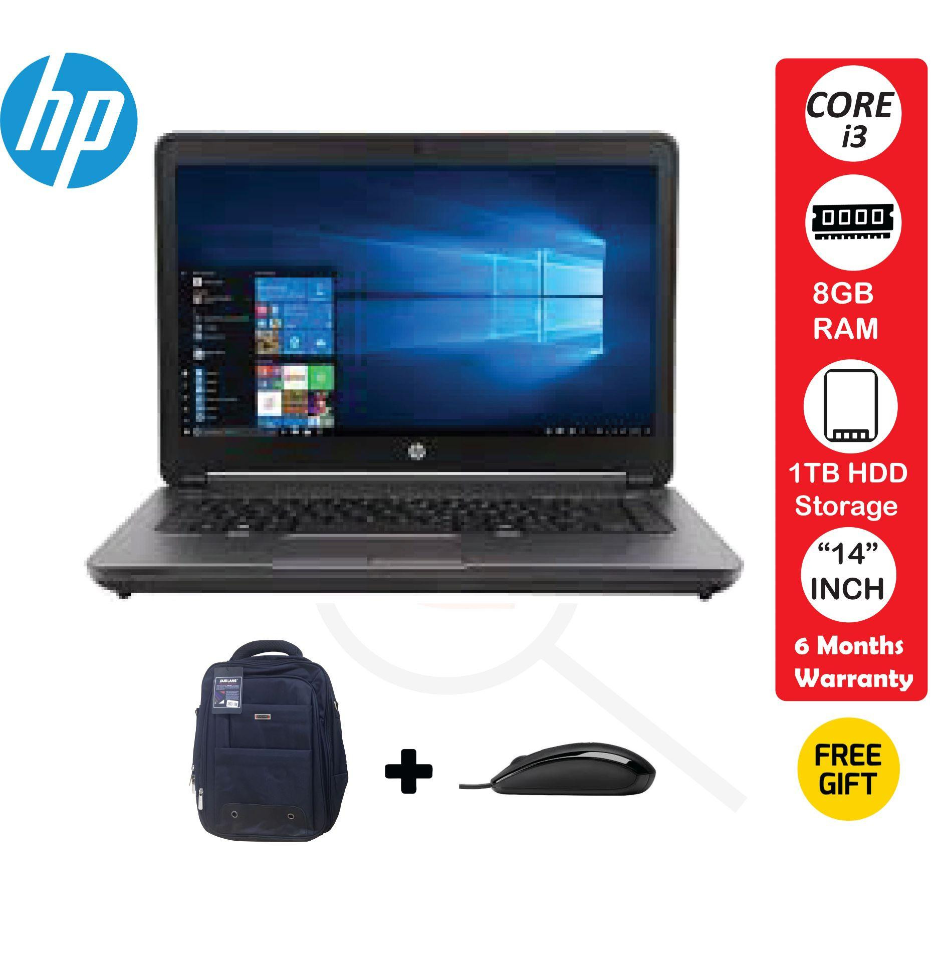 HP ProBook 640 Intel Core I3, 8GB RAM, 1000GB HDD(1TB). Refurbished Grade A+ Plus Free Bag and Mouse - Black (6MTHS WRTY)
