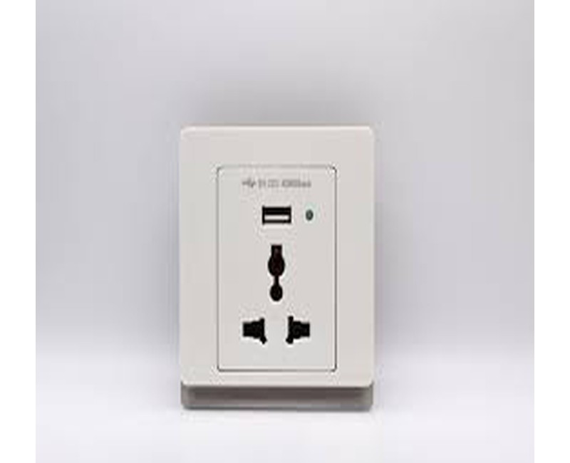 SOCKET 1G UNIVERSAL 16A + USB (2A) TD 5113-UB-IV