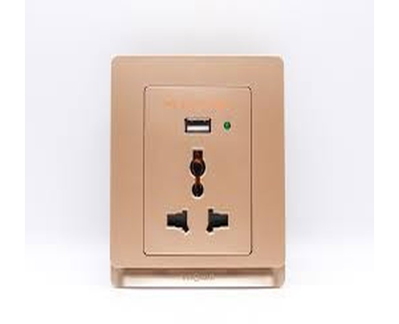 SOCKET UNIVERSAL 1G 16A + USB (2A) TD 5113-UB-GO