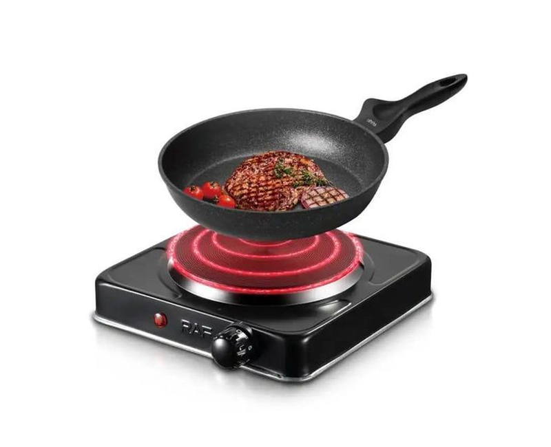 Electric Ceramic Stove 1000 W cooking hot plate with temperature control overheat protection electric cooker- Black