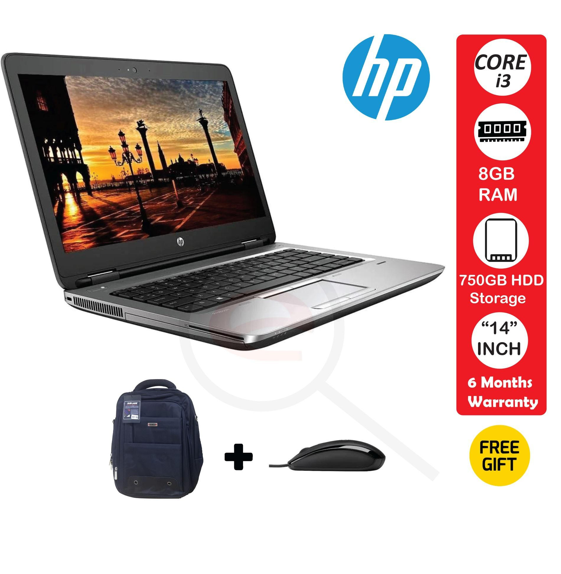 ProBook 640 G1 Intel Core I3, 8GB RAM, 750GB HDD. Refurbished Grade A+ Plus free Bag and Mouse - Black (6MTHS WRTY)
