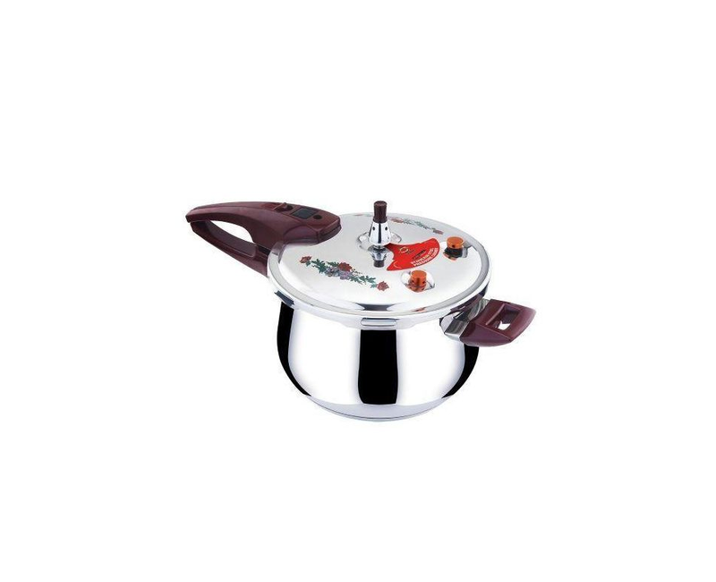 9 Litres Stainless Steel Pressure Cooker With Steamer -Silver