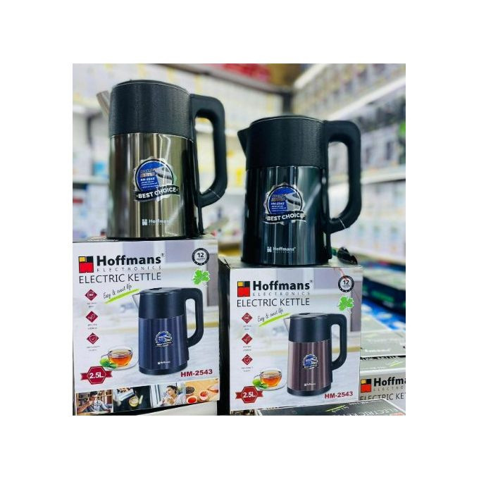 Hoffmans 2.5L Electric Milk Boiling/ Cooking Pacolator/Kettle -Black Cream.
