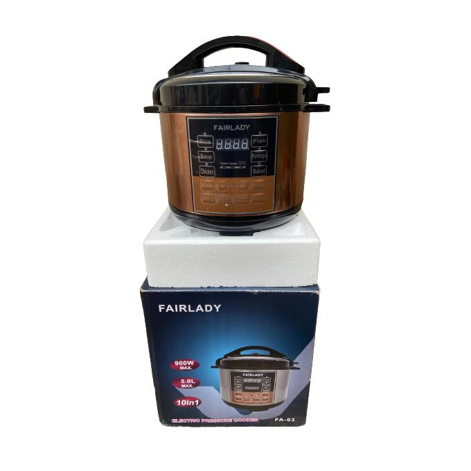 Electric Pressure Cooker And 5L Rice Cooker - Gold