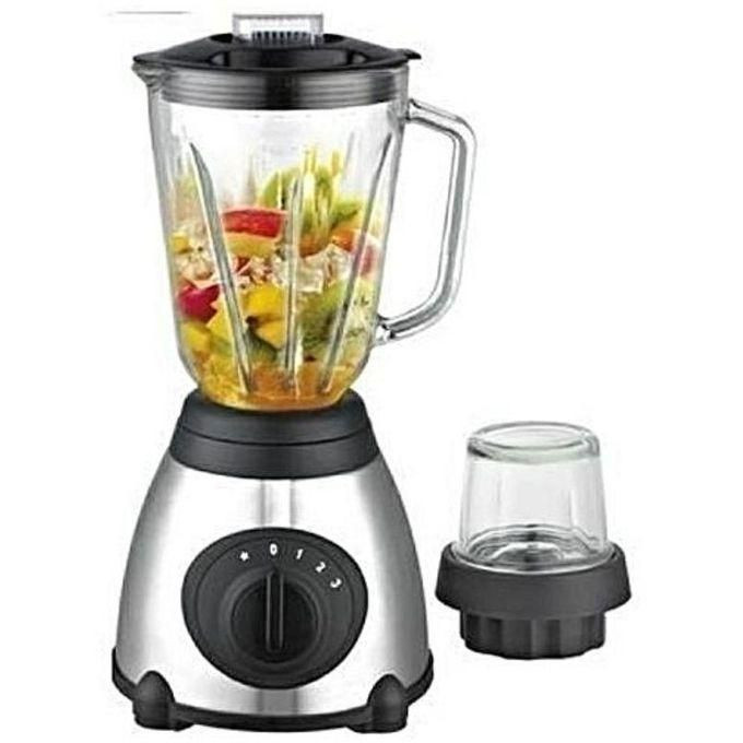 2 In 1 Ice Crushing Powerful Blender Glass - Silver
