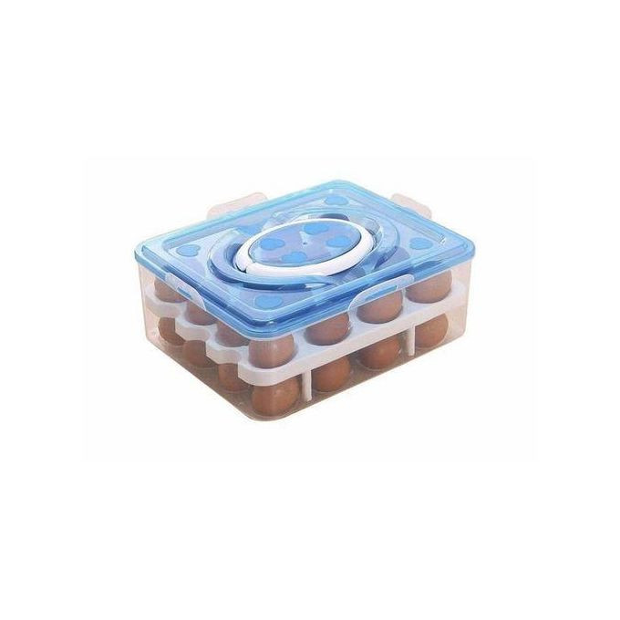 Egg Tray Storage Container 32 Grid - Blue