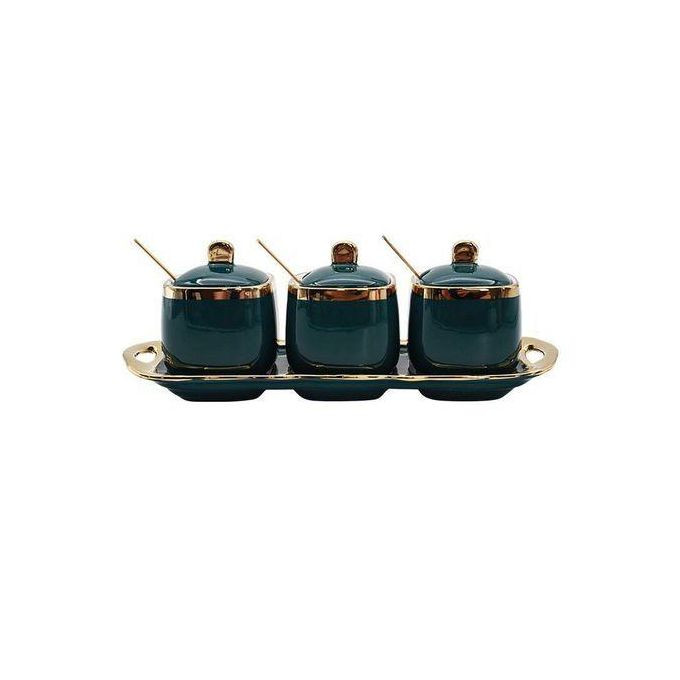 3 Piece Sugar Bowl, Coffee,Tea Canister Storage Containers - Multi-colours.
