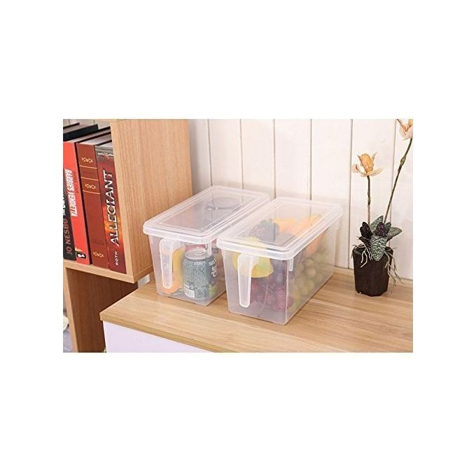2pc Fridge Storage Container Box Holder Organiser Food Containers -Clear.