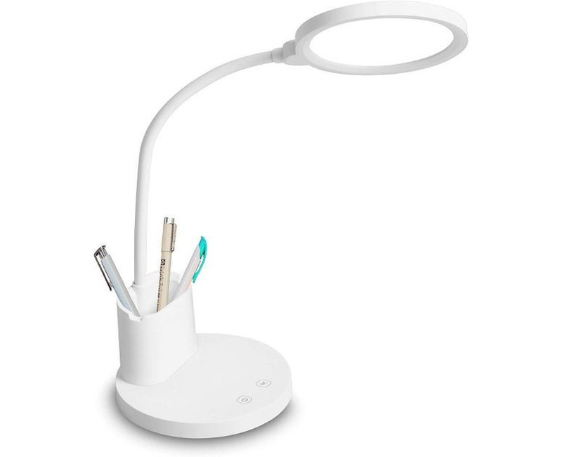 5W Rechargable Table lamp 3 Grade Dimming USB-C Charging LED Portable Desk Lamp for Study with Pen Stand Easy Touch Control Glare Free Lighting Adjustable Light Head Pack of 1