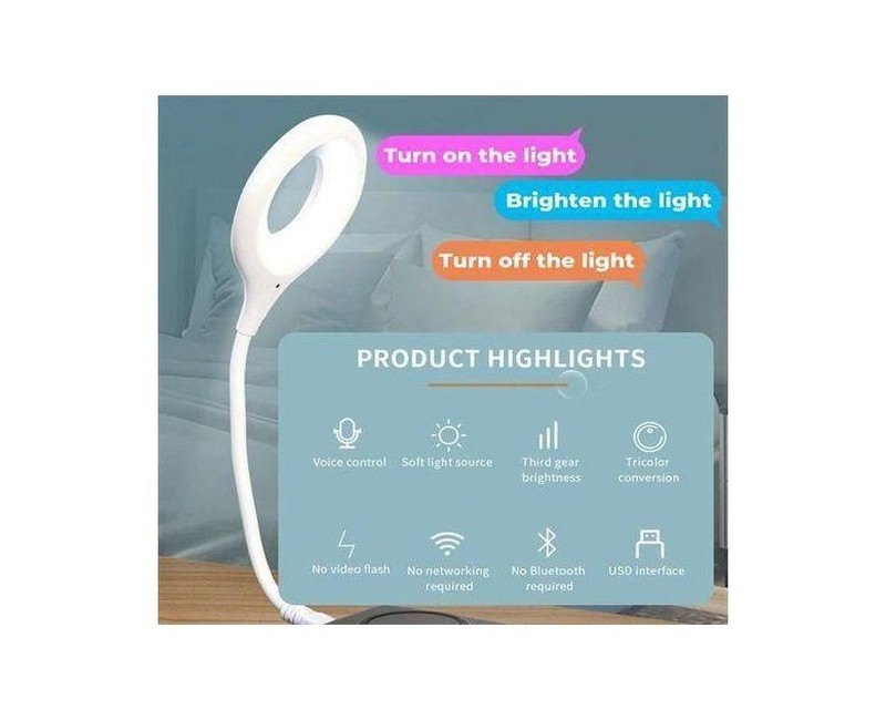 New Portable LED Desk Lamp Foldable Voice Night Light Small USB Smart Voice Lamp