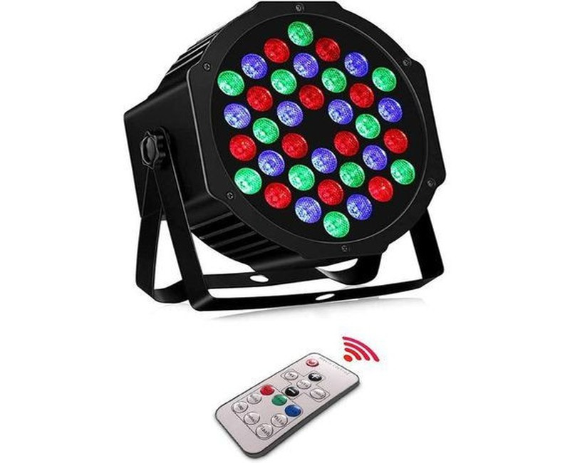 LED Stage Lights - 36 DJ Party Lights Indoor, 7 Modes RGB Disco Lights for Parties with Sound Activated Remote & DMX Control - DJ Lights, Laser Lights for Party Uplights for Events