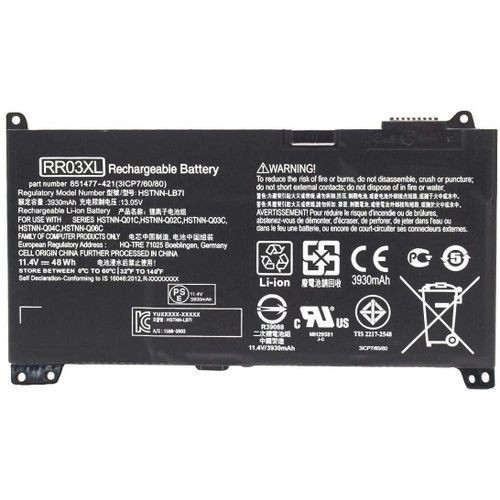 Compatibe Battery for HP RR03XL – HSTNN-UB7C, 851477-421 Laptops (3400mAh, 3-Cell)