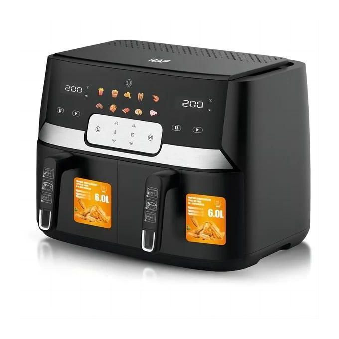 12L Digital Air Fryer Cooker Dual Baskets -Black