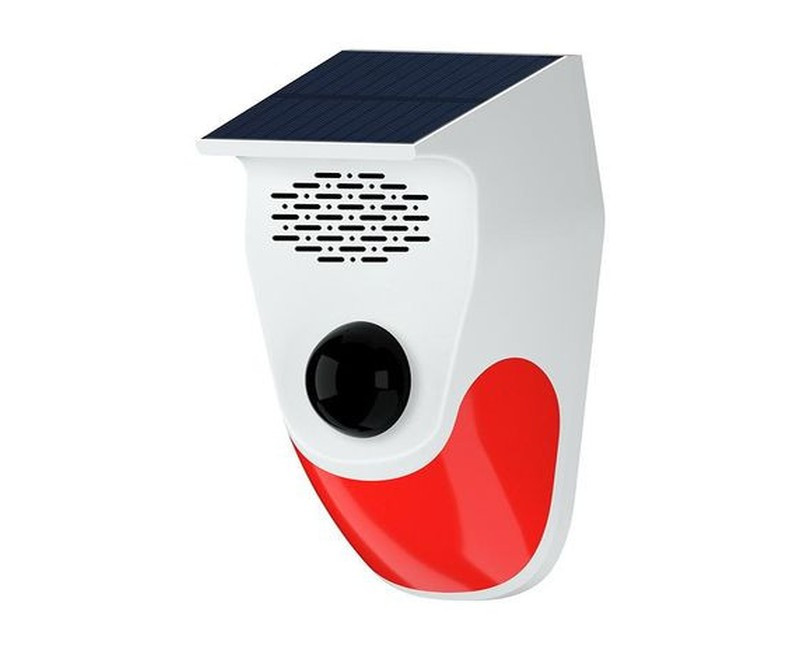 Motion Detector Alarm, Solar Strobe Alarm Light with Motion Sensor Siren Outdoor Alarm Siren with Remote Controller, 120dB Sound, IP65 Waterproof and 3 Mode for Home, Farm, Yard, Outdoor