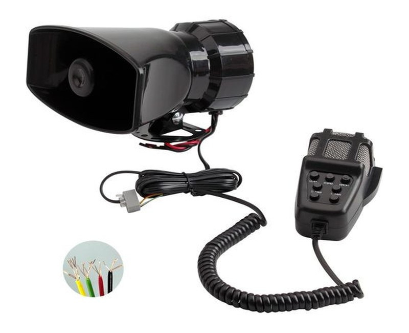 Alarm Horn Siren PA Speaker Mic System,BANHAO 100w 12v 7 Sound Loud Car Alarm Police Horn Police Car Siren Horn Speaker System Emergency Amplifier Alarm Kit Horn for 12V Truck Lorry Boat Car