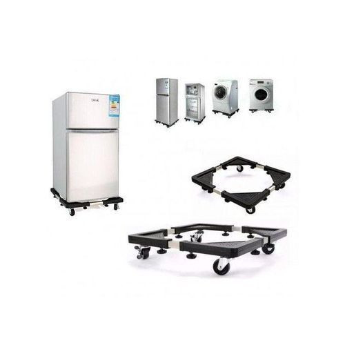 Washing Machine And Fridge Stand Trolley - Black.