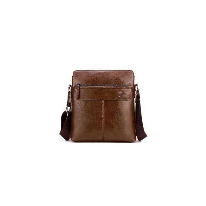 Men's Faux Leather Shoulder Bag Long Wallet Crossbody Bag Men's Bag - Black/Brown/Dark Brown