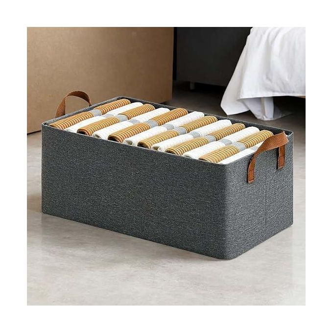 Foldable Cloth Basket for Storage with Metal Frame & Handle Space Saver Wardrobe Bin Box Organizer