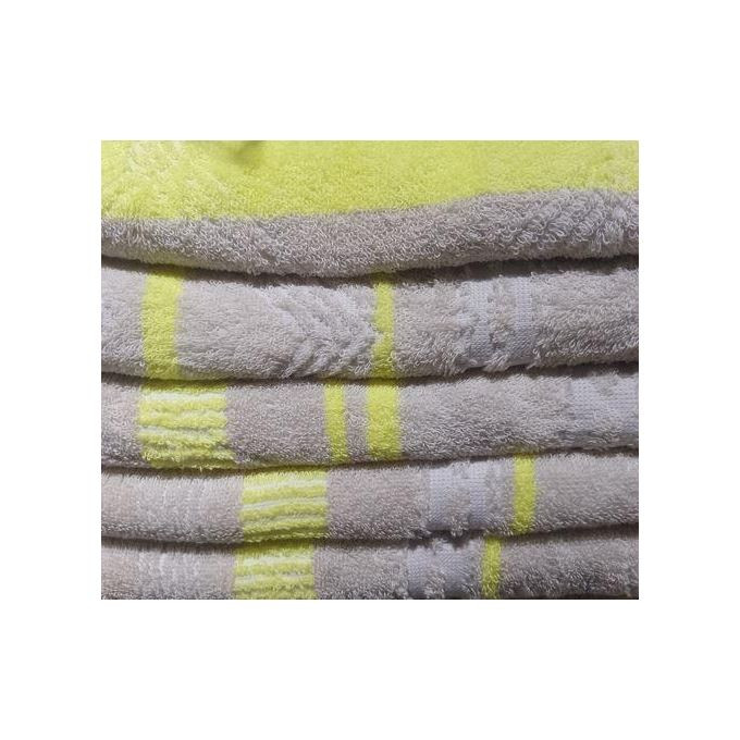 Very Absorbent Cotton Large checked bath towels 90x180cm grey with yellow (multicolour)