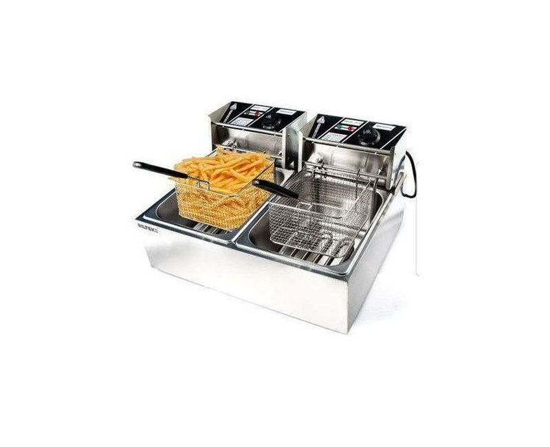 Pixel Commercial Double Deep Fryer, 12 Liters